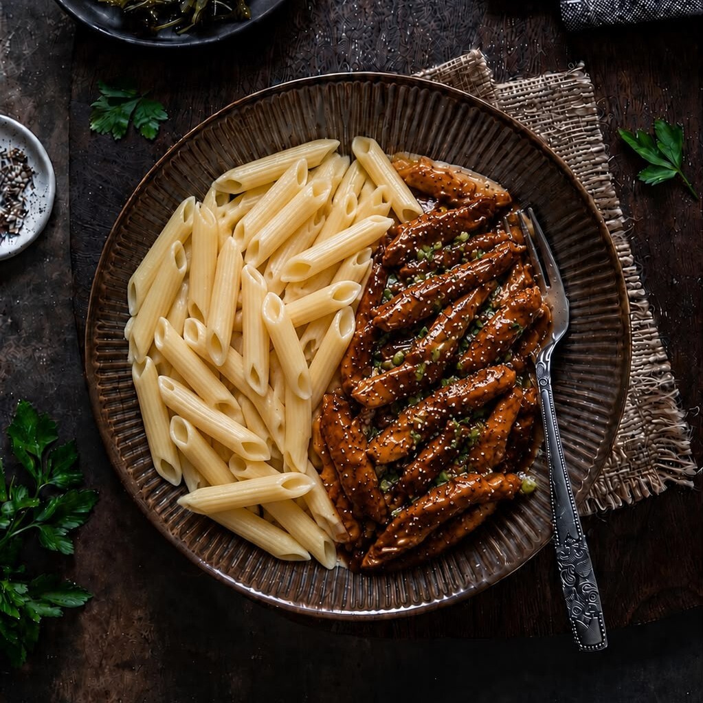 Teriyaki Soslu Tavuk Makarna