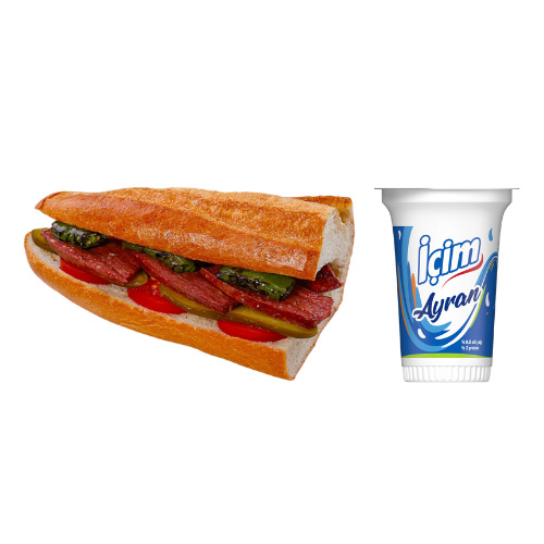 Sucuk Ekmek Tam + Ayran