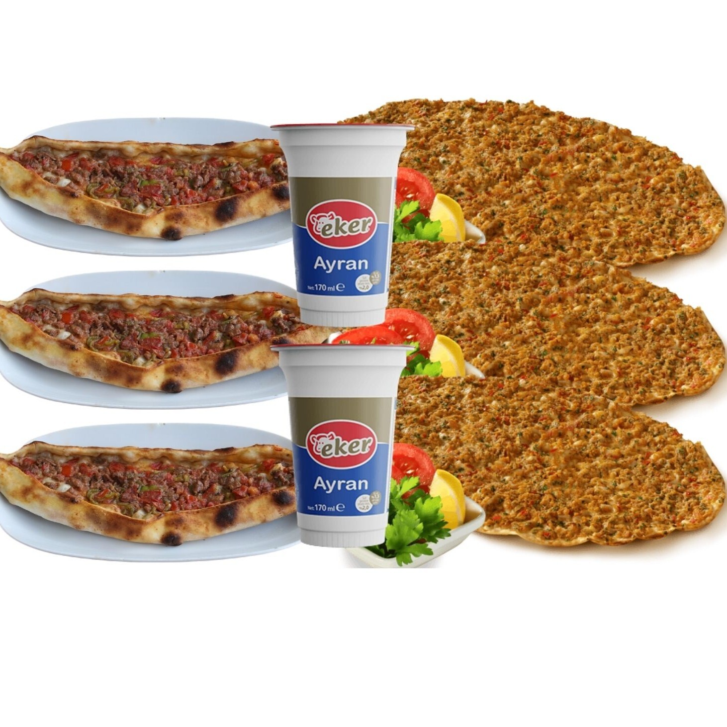 3'lü Kuşbaşılı Cantık & 3'lü Lahmacun Menü