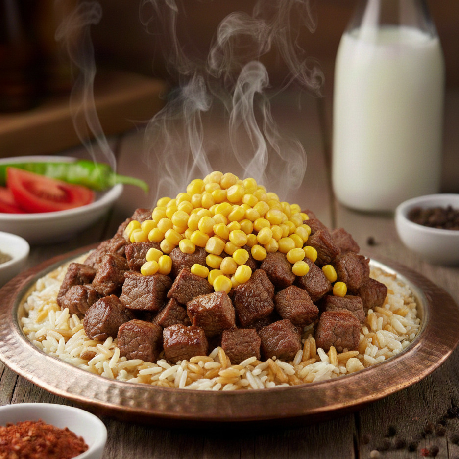 Plus Mısırlı Et Kavurmalı Pilav Menü