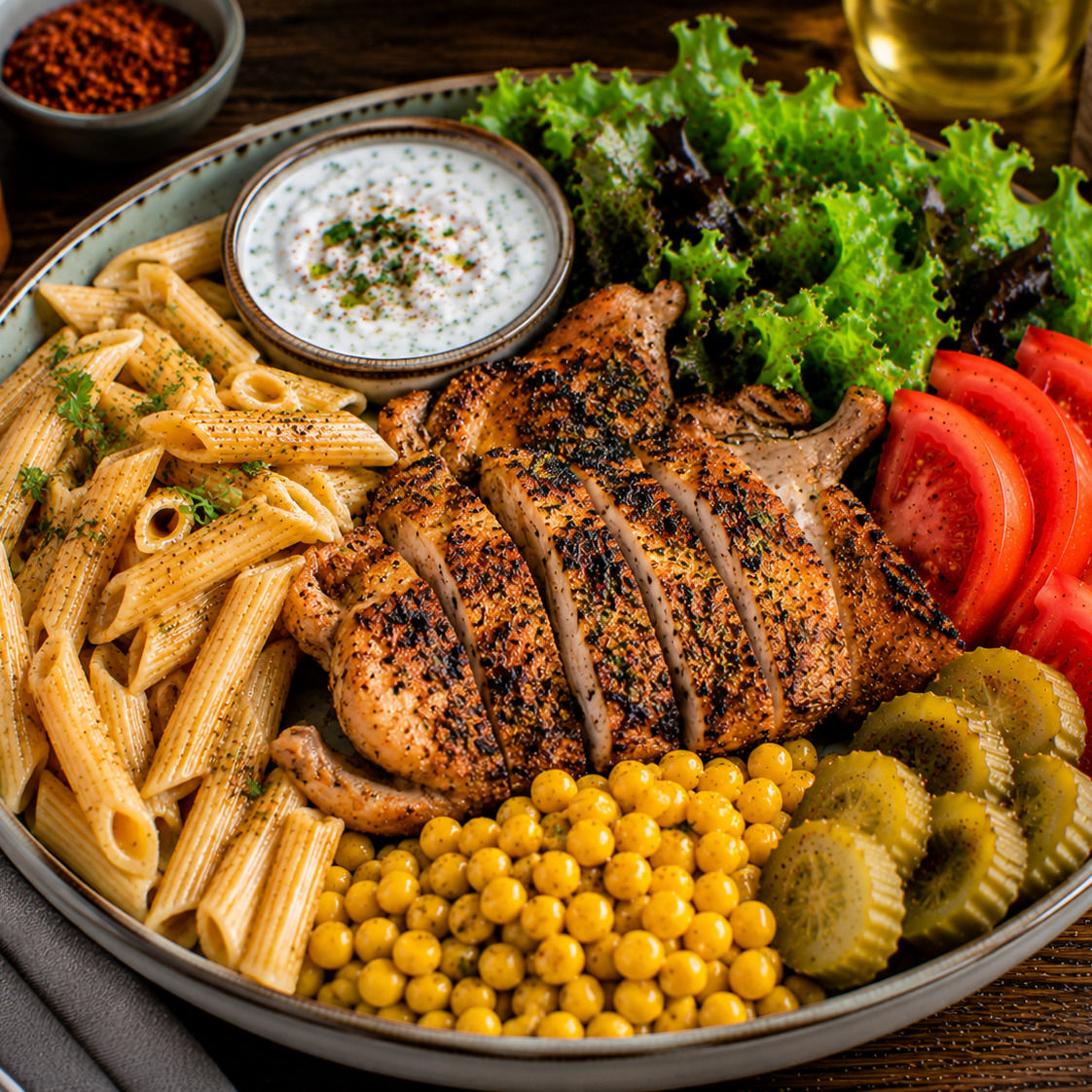 Tavuk Pirzola Makarna Bowl