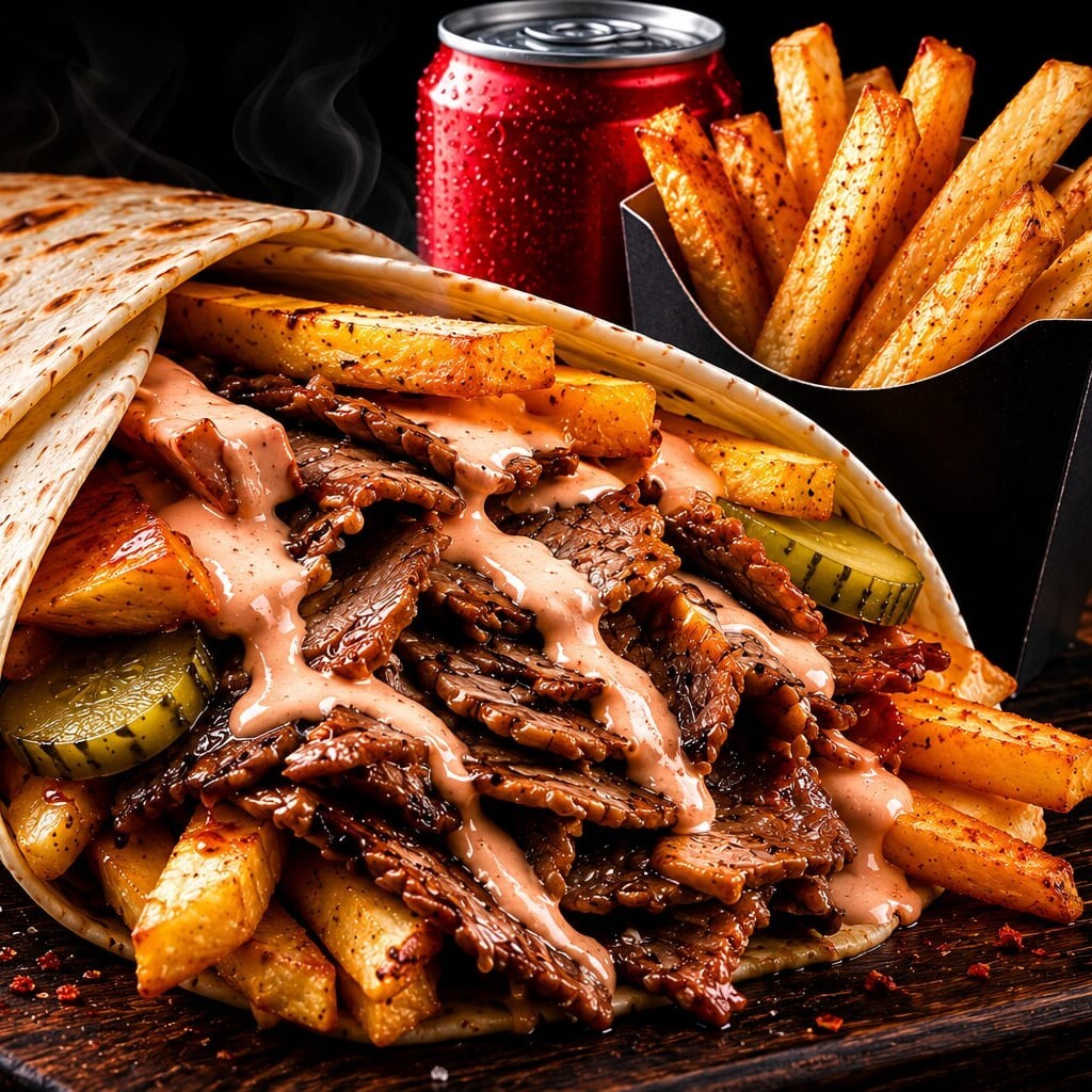 Gece Bombası Et Döner Dürüm Menü