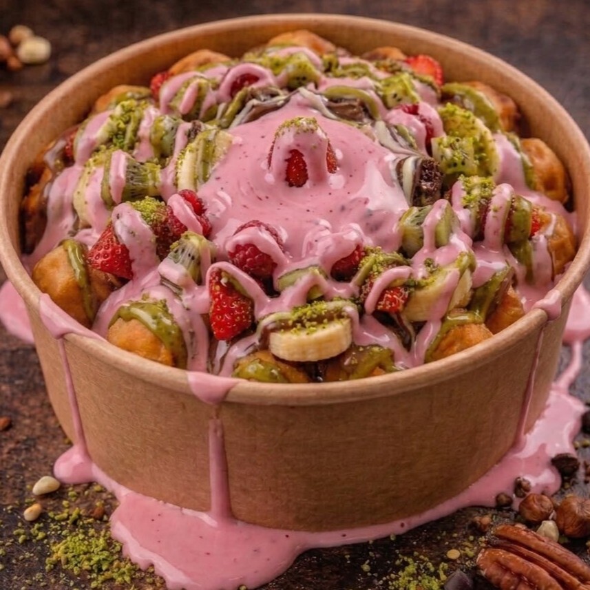 Pink Waffle Bowl