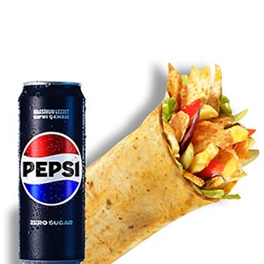 Donas Bol Malzeme Tavuk Döner Dürüm (110 gr. ) + Kutu İçecek (33 cl.)