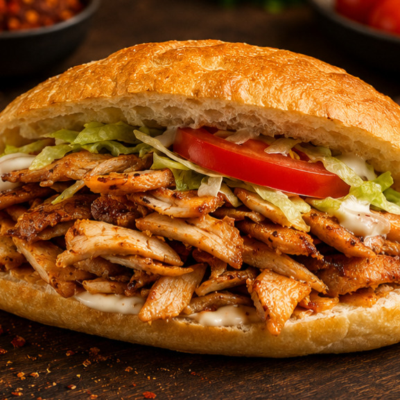 Yarım Ekmek Kaşarlı Tavuk Döner