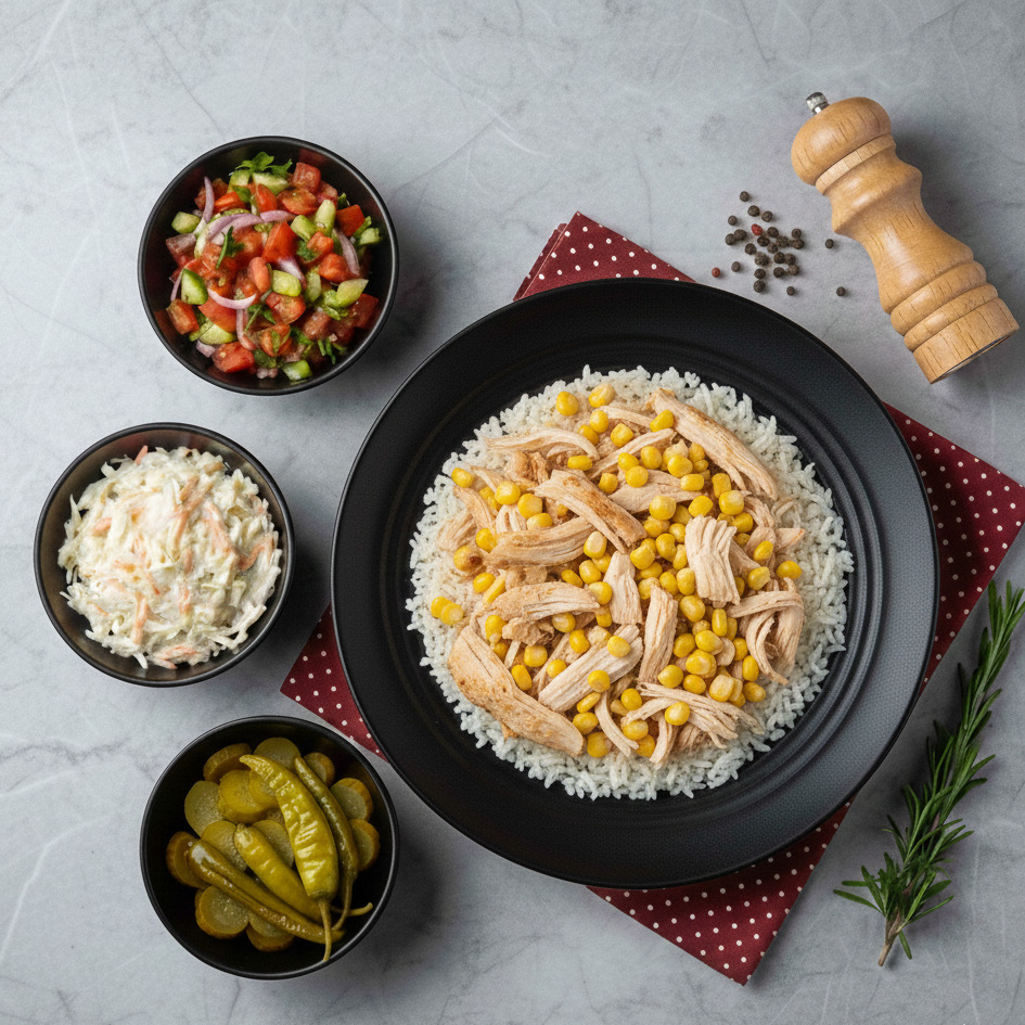 Mısırlı Tavuklu Pilav