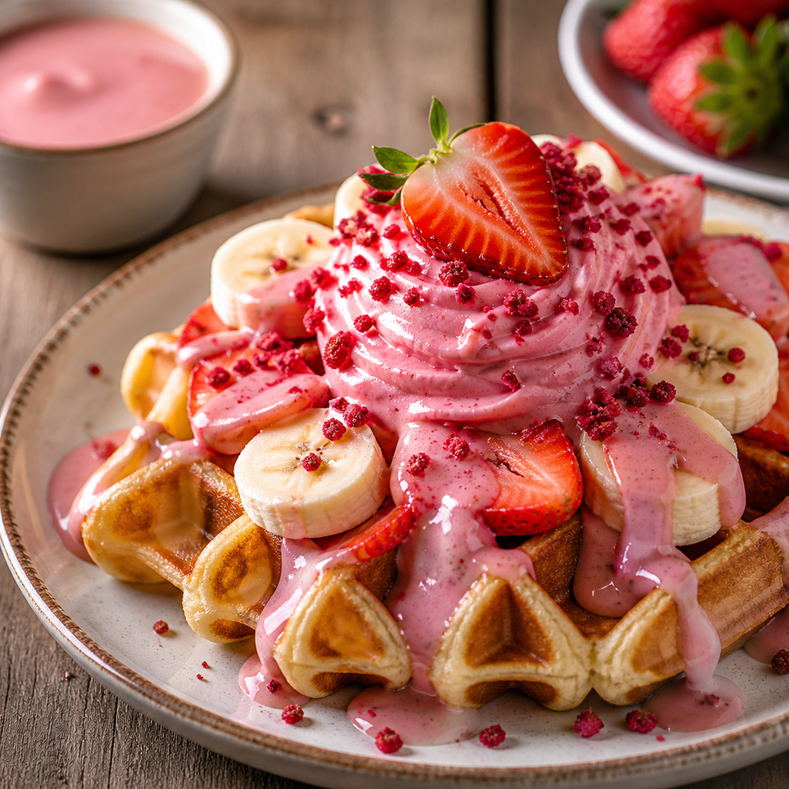 Frambuaz Kremalı Waffle