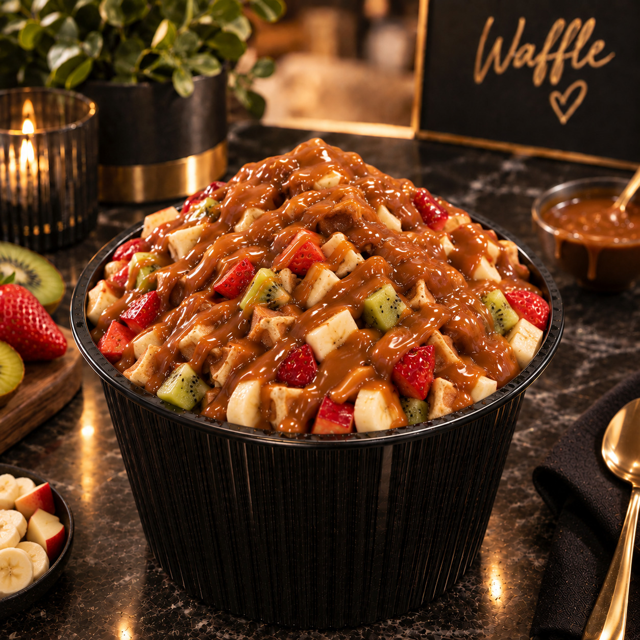 Karamel Soslu Waffle Cup