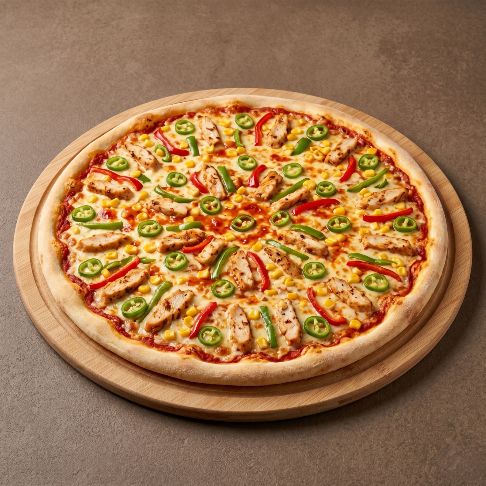 Acılı Tavuk Pizza (Büyük Boy)