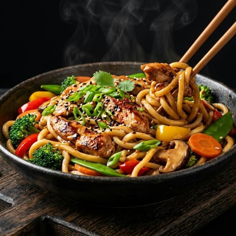 Teriyaki Soslu Tavuklu Noodle
