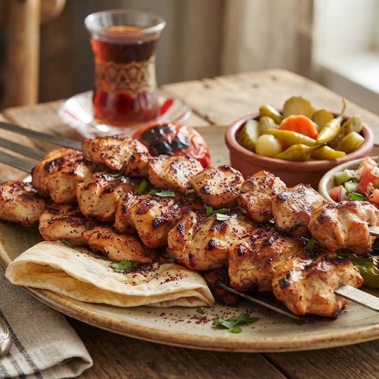 1.5 Porsiyon Tavuk şiş (350 GR TAVUK İÇERİR)+çiğ köfte