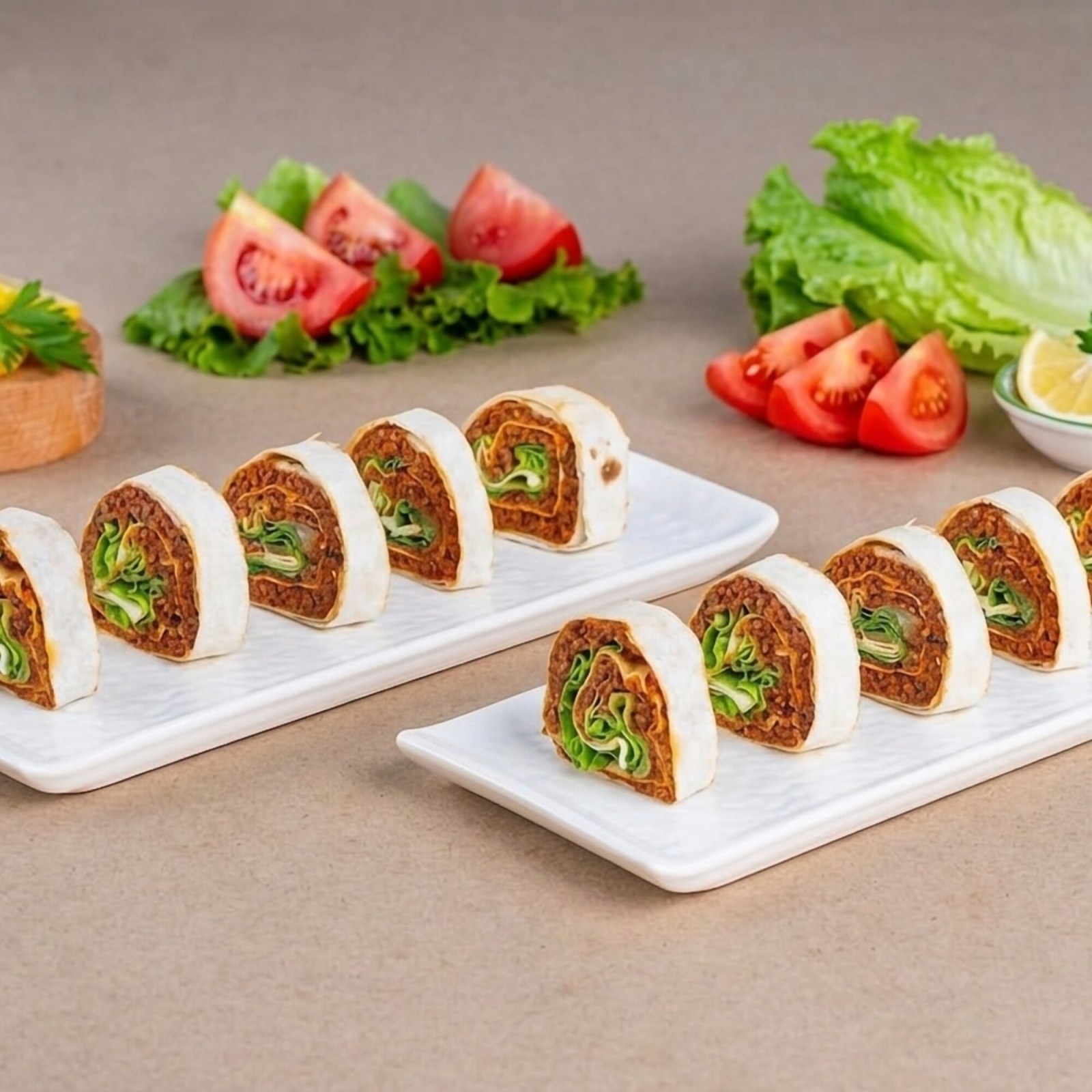2 porsiyon Sushi Çiğ Köfte