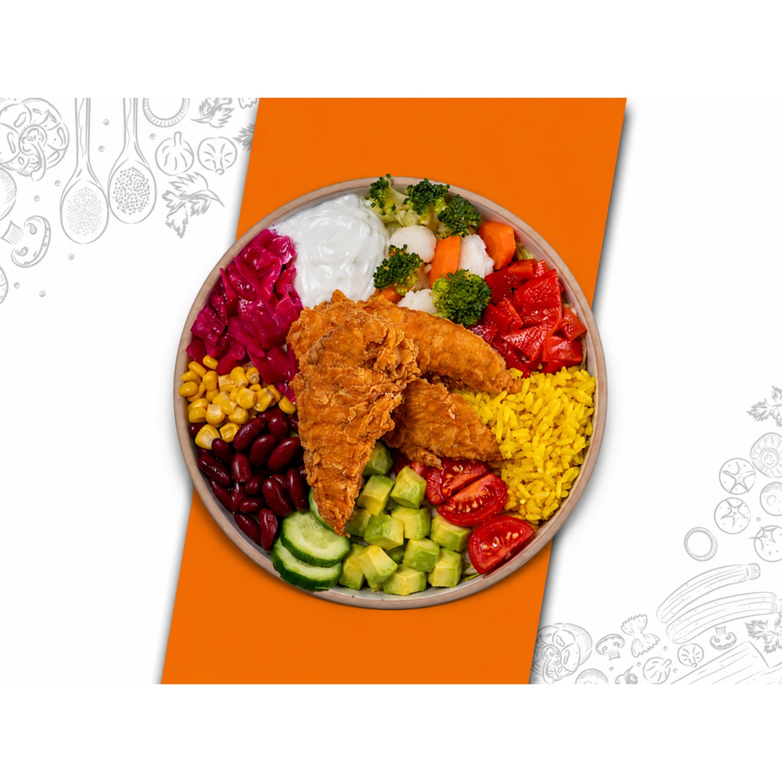 Çıtır Tavuklu Bowl Kase