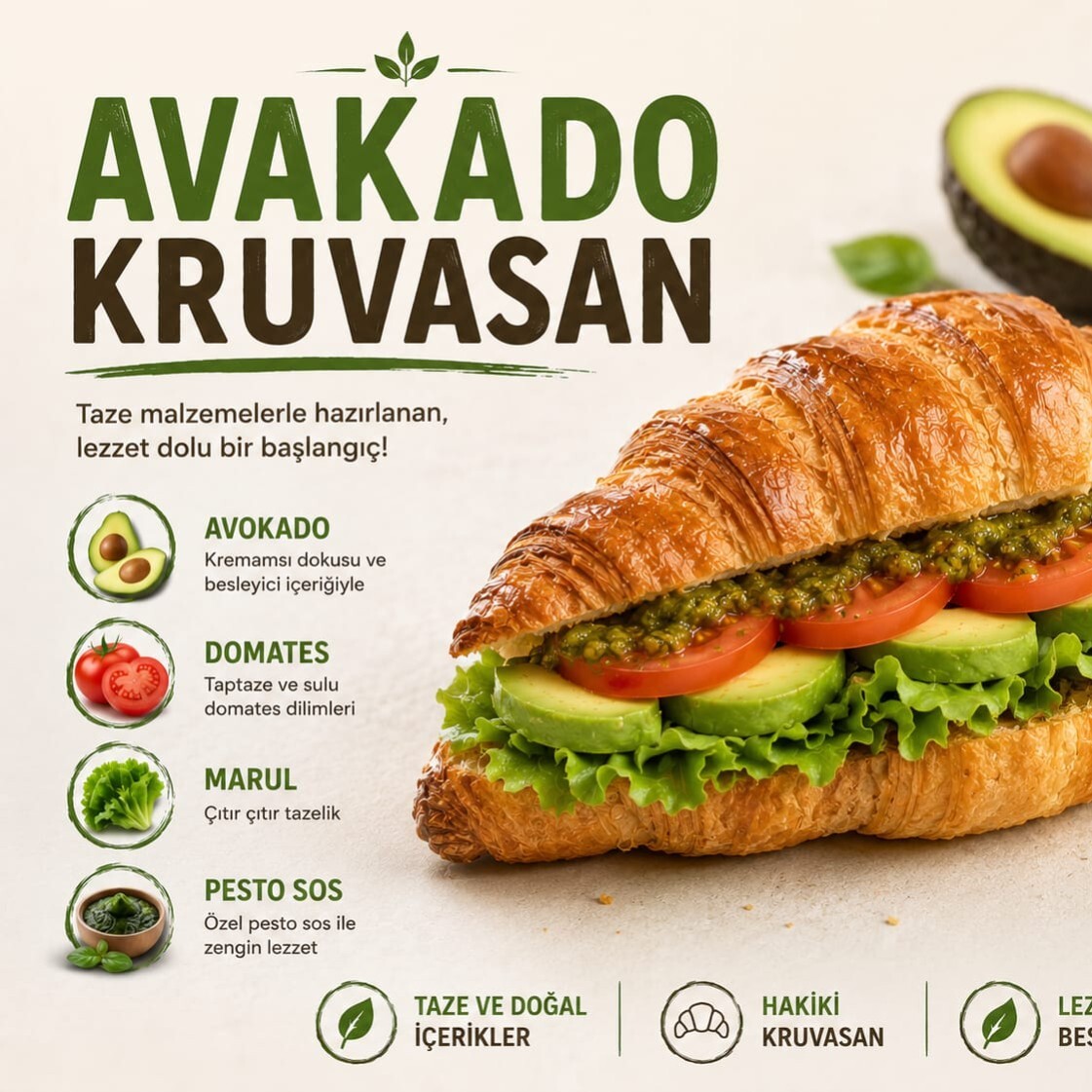 Avakadolu Kruvasan