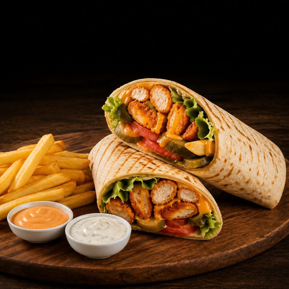 Cheddar Tenders Roll Menü