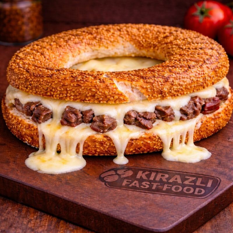 Kavurma Kaşarlı Simit Tost