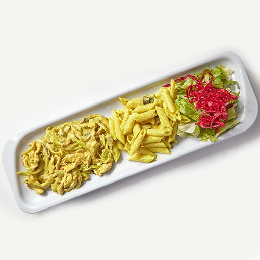 Köri Soslu Tavuk ( penne makarna eşliğinde )