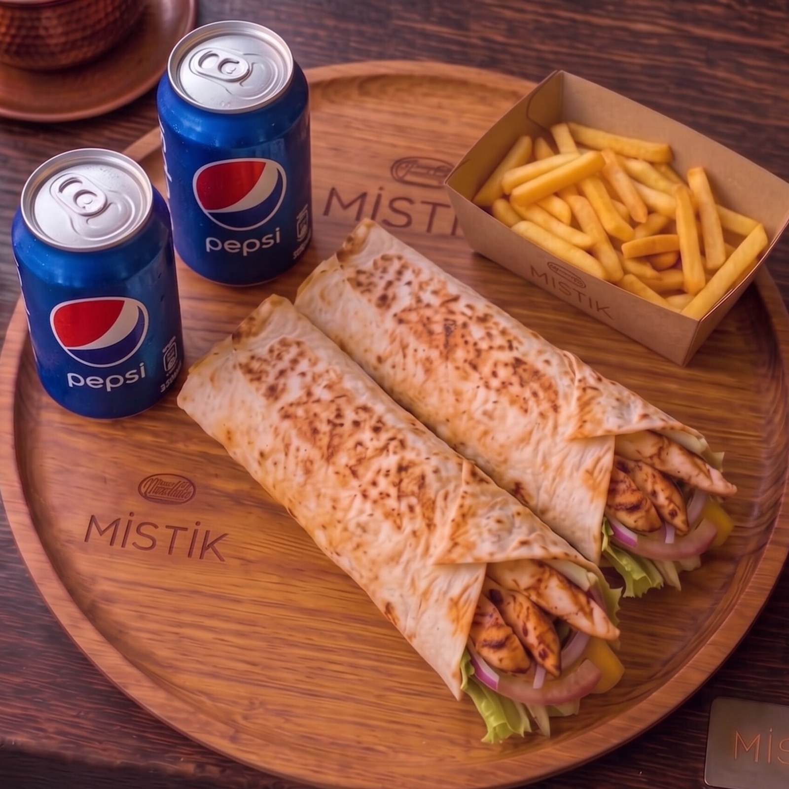 2 Tavuk Dürüm + 2 Kola + Patates Kızartması