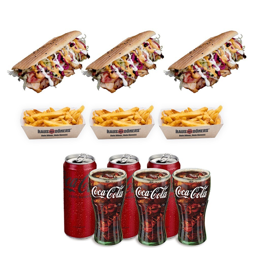 Coca Cola Fırsatı 3'lü (100 gr) Tavuk Döner Menü