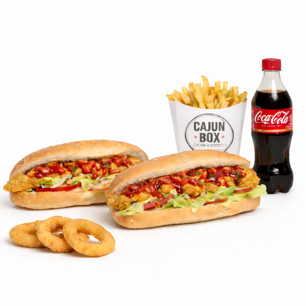 2'li Mexica Cajun Sandviç Menü (Acı)