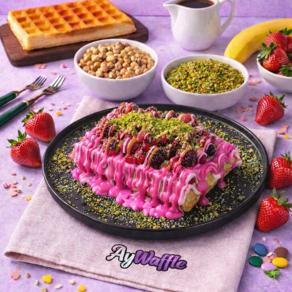 Frambuazlı Orman Meyveli Waffle