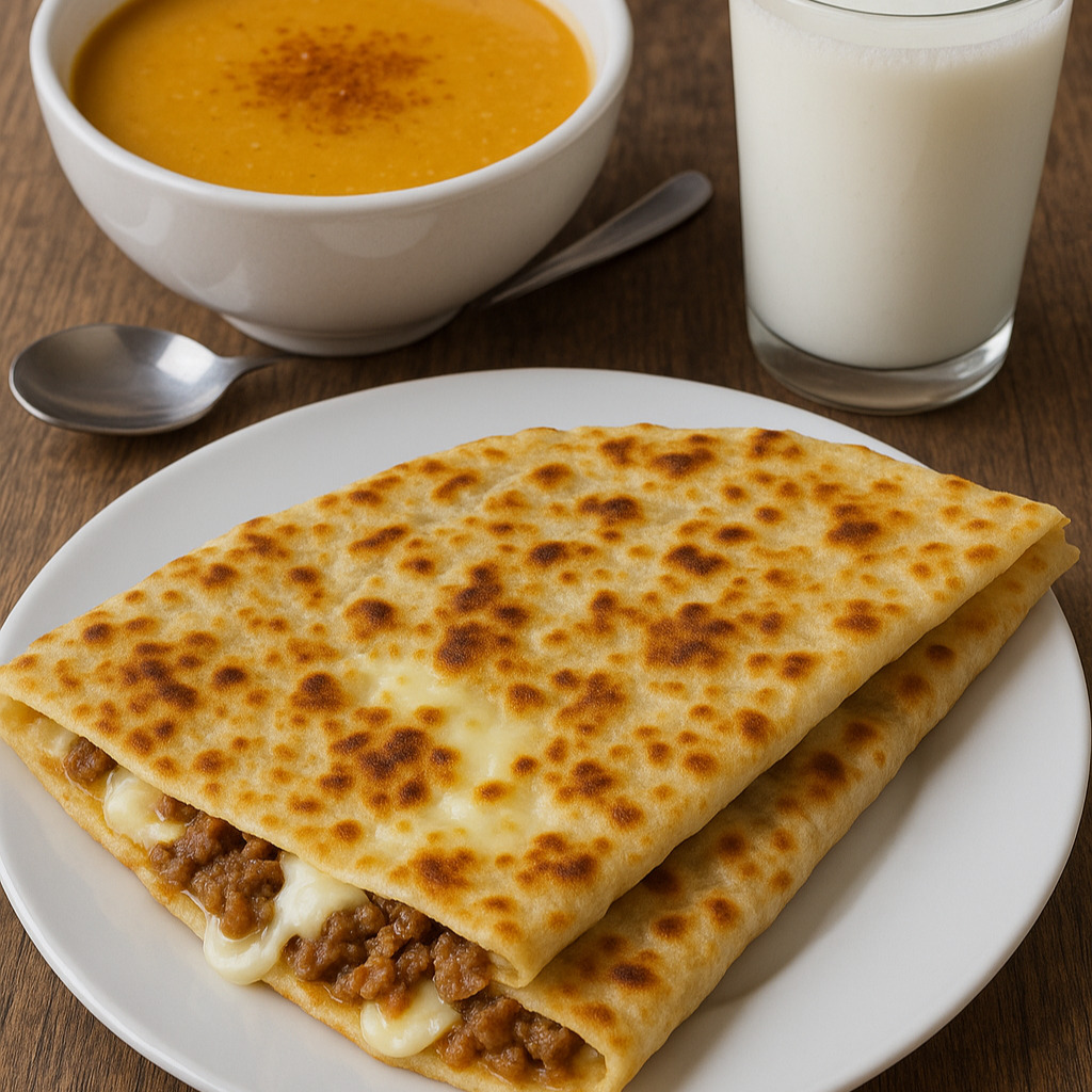 Kavurma Kaşarlı Gözleme + Mercimek Çorbası + Ayran