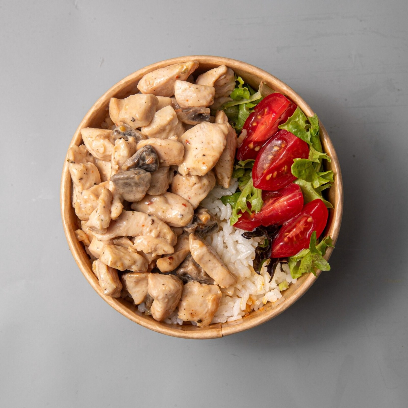 Kremalı Mantarlı Tavuklu Pilav Bowl