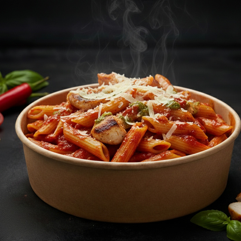 Küçük Çanak'ta Fuoco Messicano Penne (Çanak'ta Meksika Ateşi)
