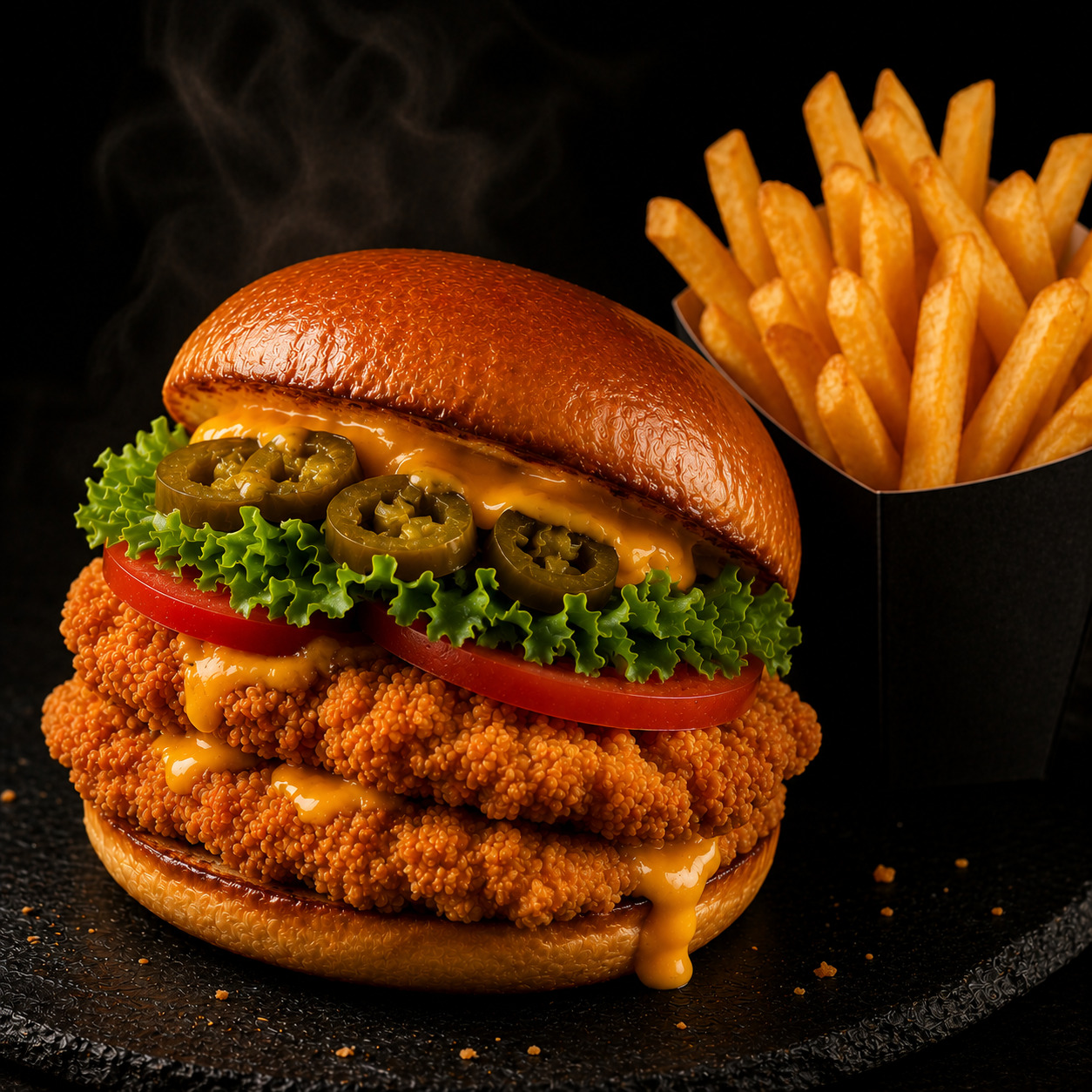 Acılı Çıtır Tavuk Burger