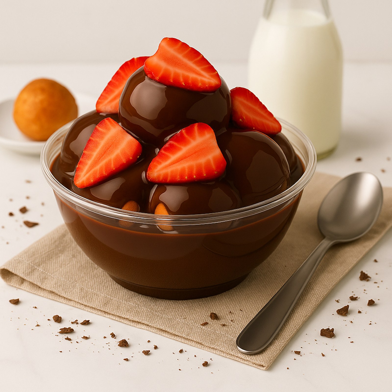 Çilekli Antep Fıstıklı Profiterol (350 gr.)