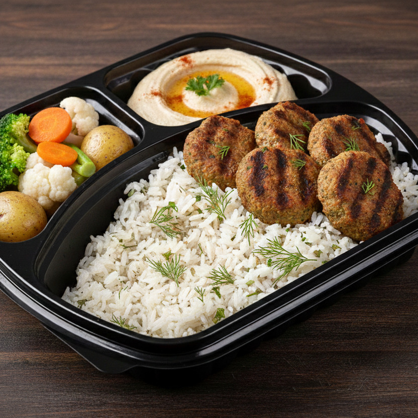 Vegan Izgara Köfte (341 kalori + seçeceğiniz yan ürünler)