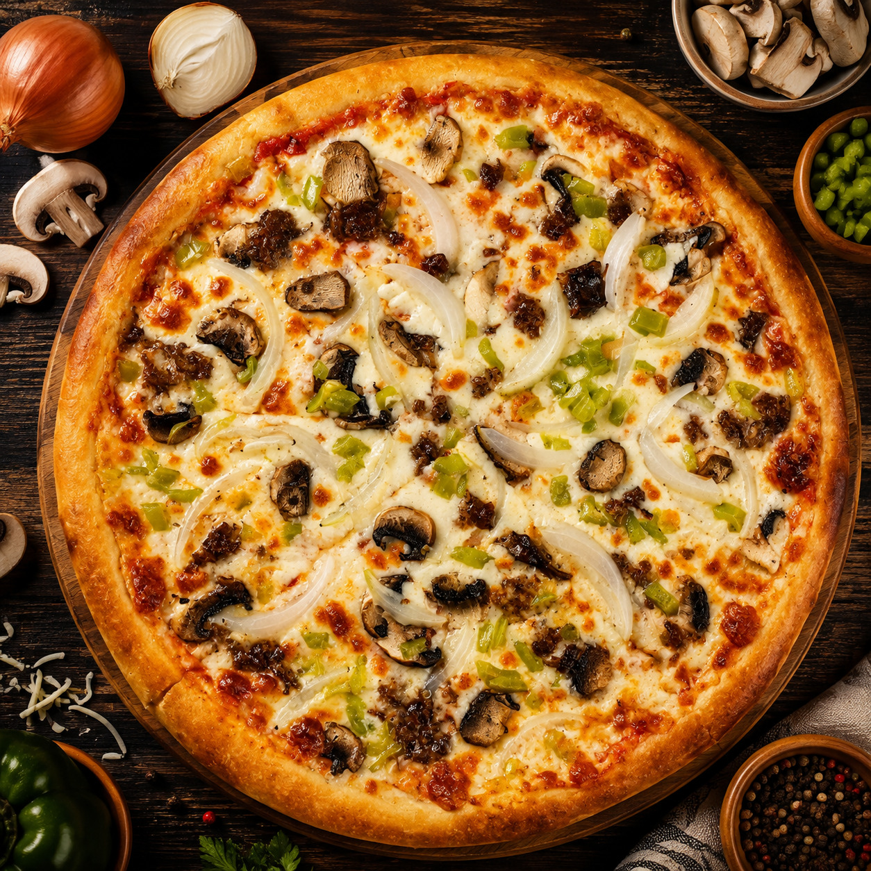 Kavurmalı Pizza Büyük Boy