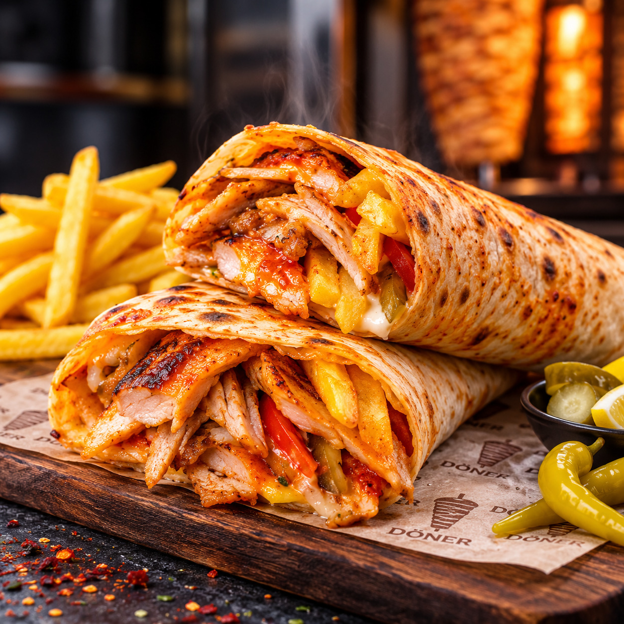 Ateş Tavuk Döner Dürüm
