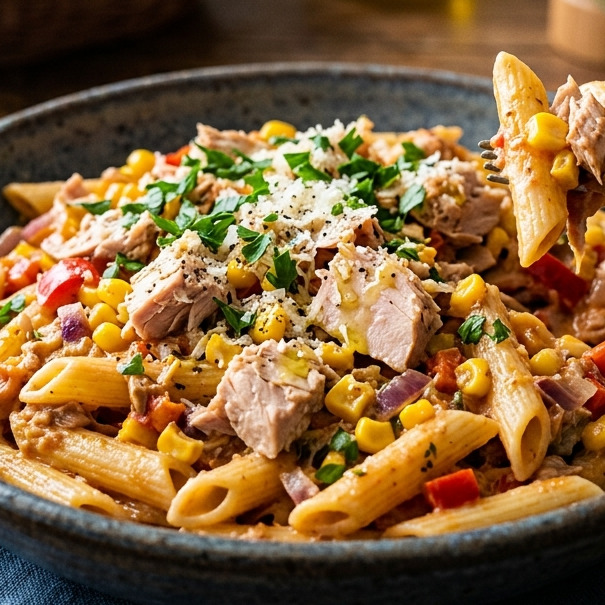 Ton Balıklı Mısırlı Penne
