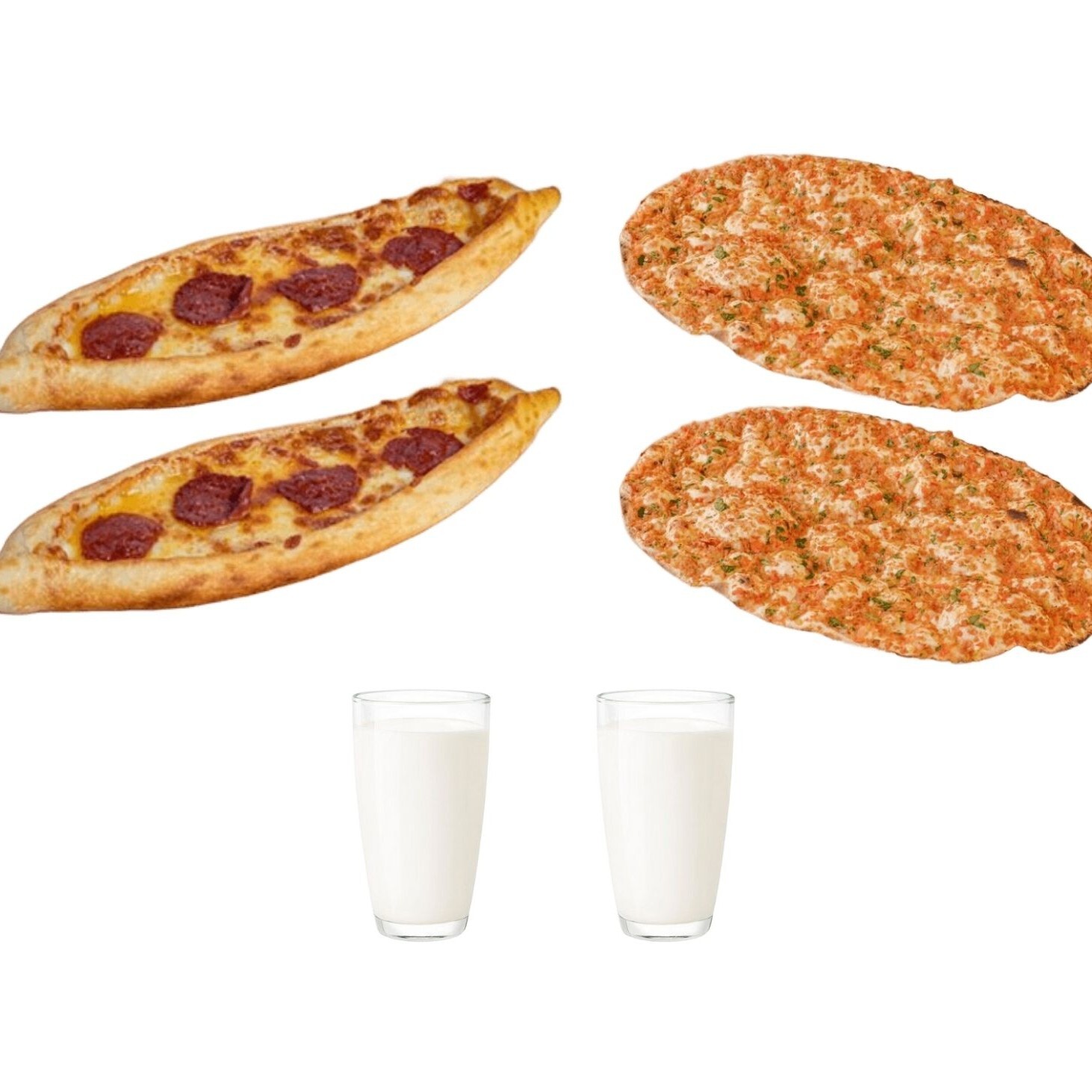 2 'Li Sucuklu Kaşarlı Cantık & 2 'Li Lahmacun Menü