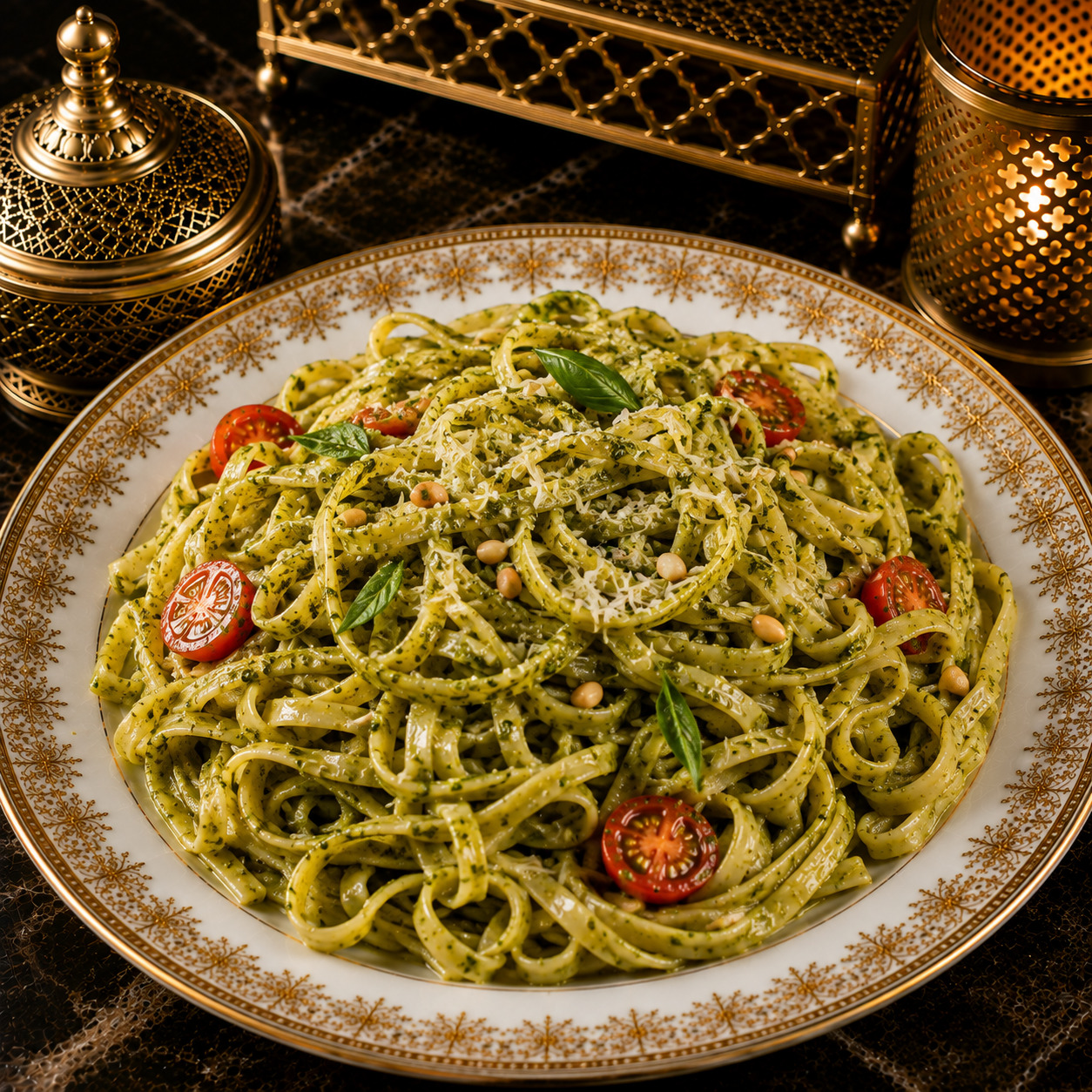 Tagliatelle Fettucini Pesto