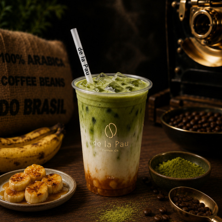 Iced Karamelize Muzlu Matcha Latte (14 Oz)