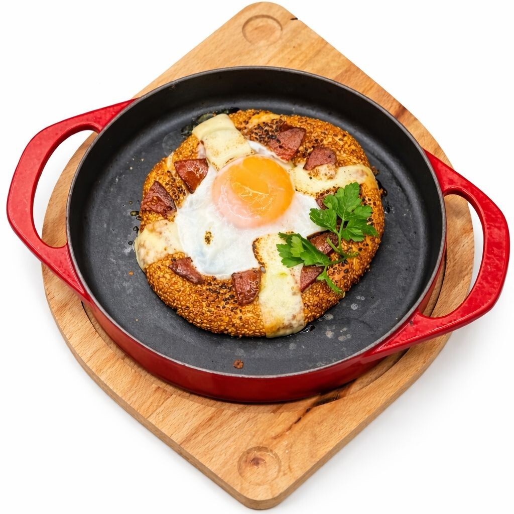 Sucuklu Kaşarlı Simit Kahvaltı