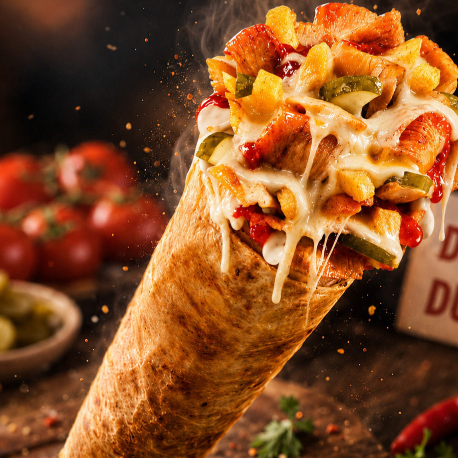 Kaşarlı Tavuk Döner Dürüm (100 Gr)