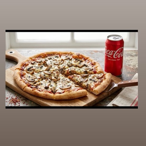 Büyük Boy Funghi Pizza ve 330 Ml Coca Cola