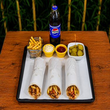 3'lü Ekonomik Tavuk Döner Dürüm Menü