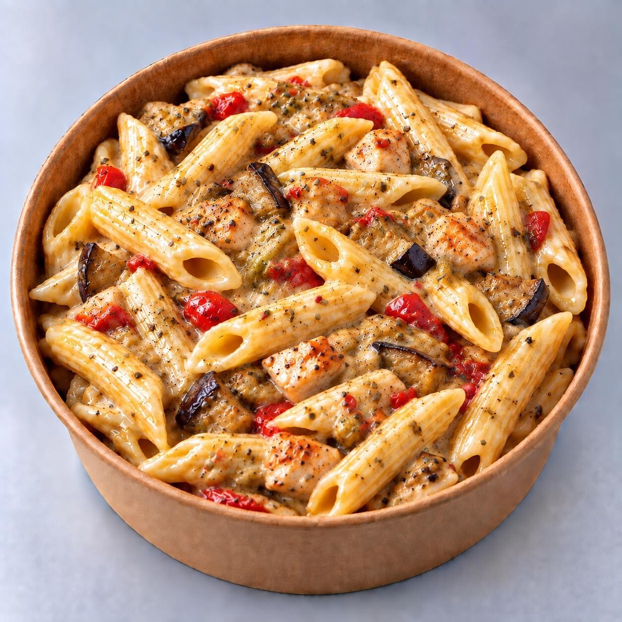Köz Patlıcanlı Tavuklu Penne