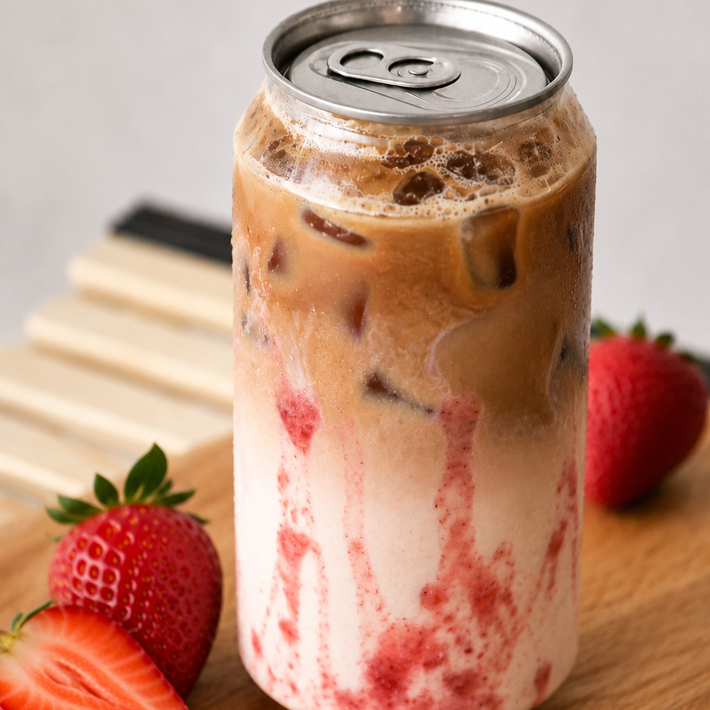 Çilekli Iced Latte (330 ml)