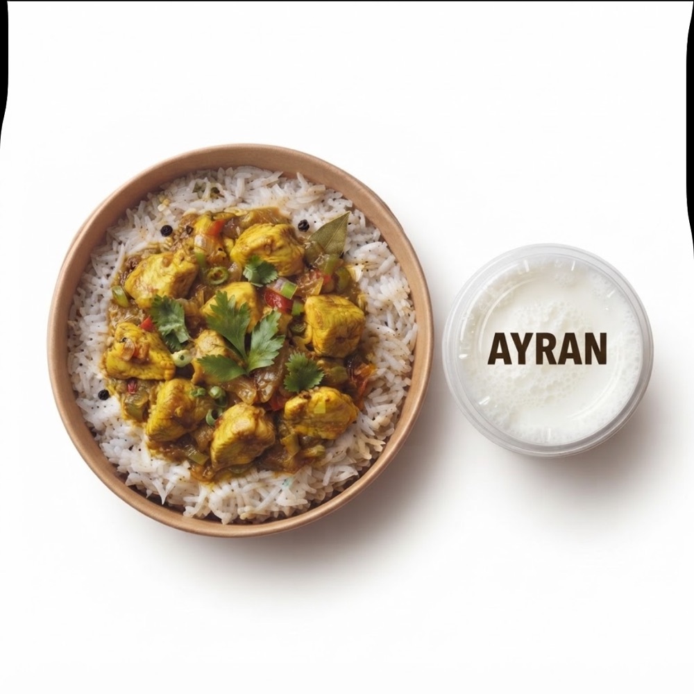 KÖRİ SOSLU PİLAV ÜSTÜ TAVUK+AYRAN