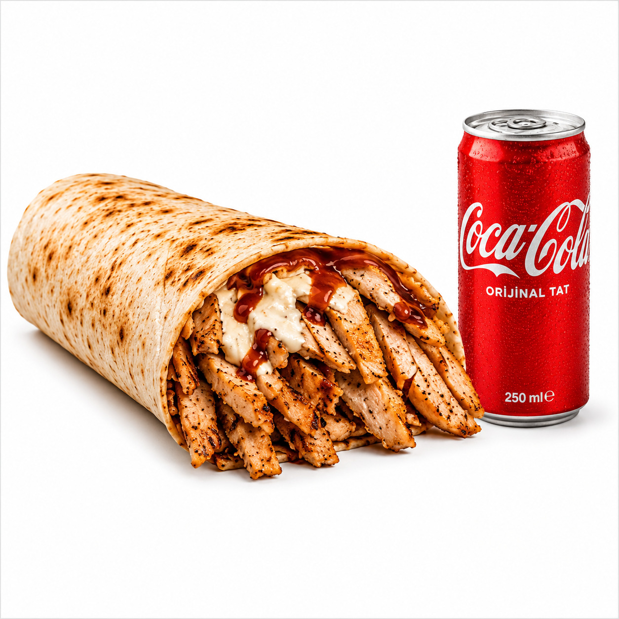 Özel Sarımsak Soslu Zurna Tavuk Dürüm+Patates Kızartması+Coca Cola(250ml)