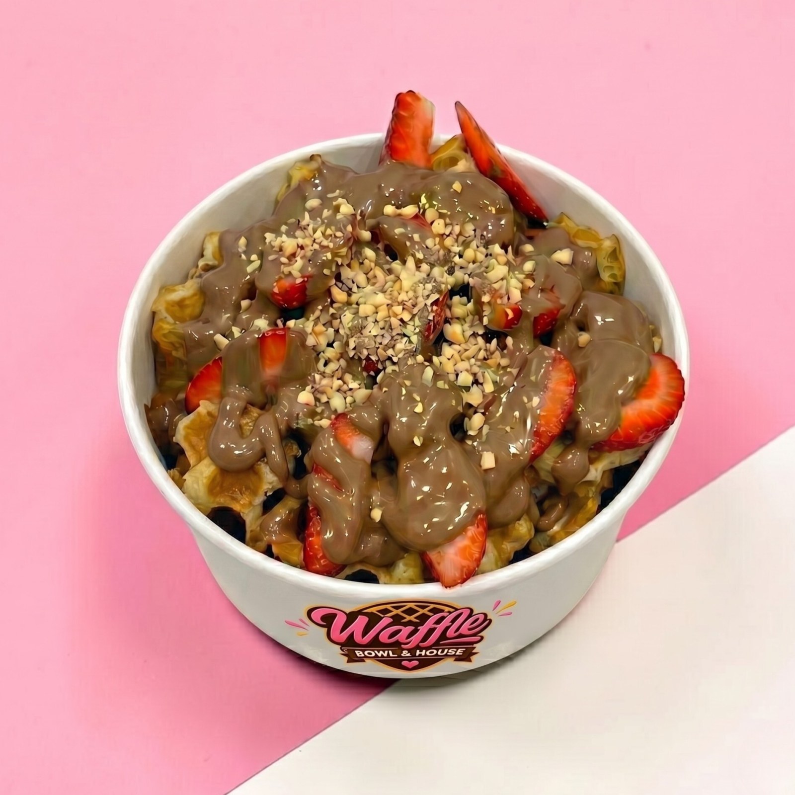 Sütlü Çilekli Waffle Bowl (Büyük)