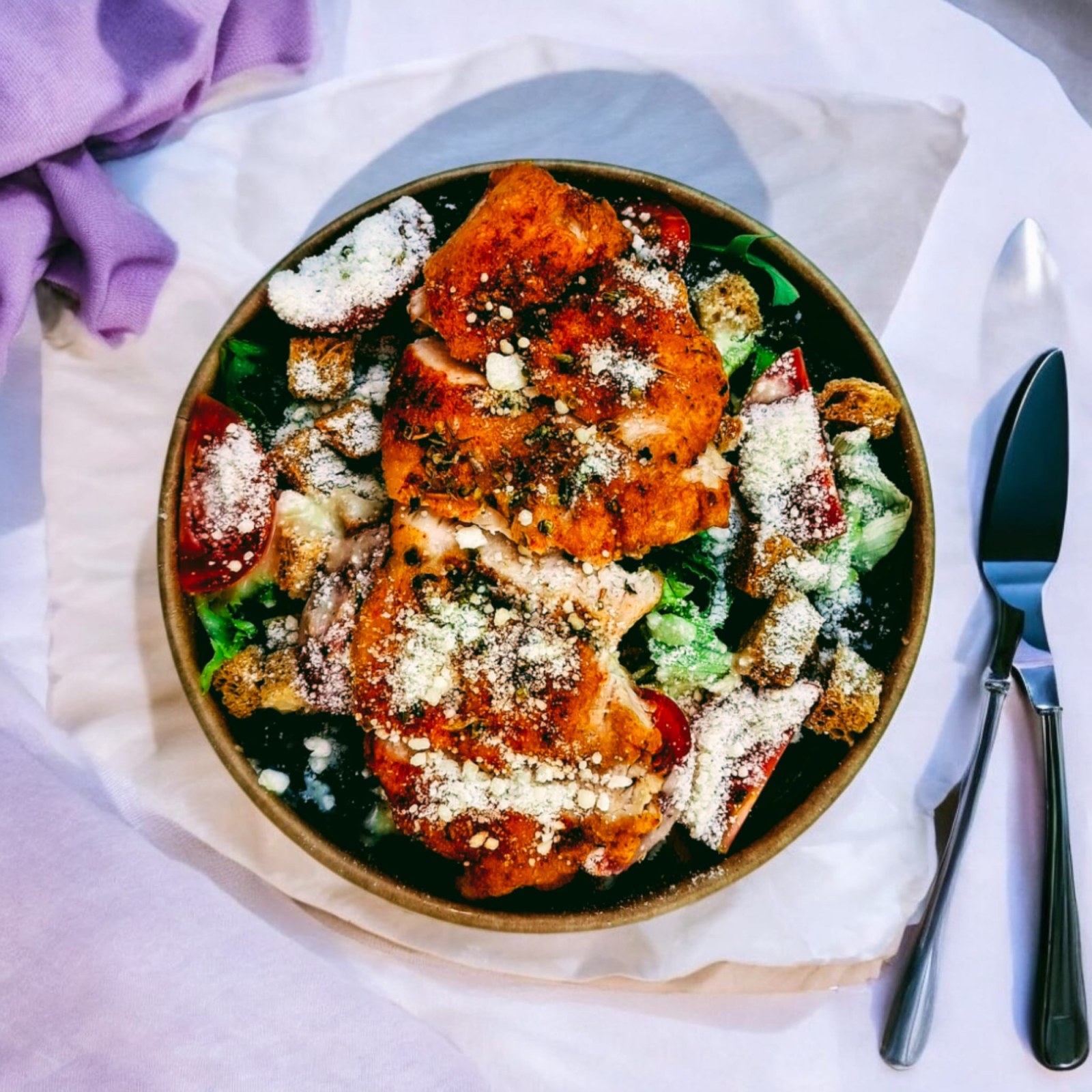 Tavuklu Sezar Salata (Cihicken Caesar salad)