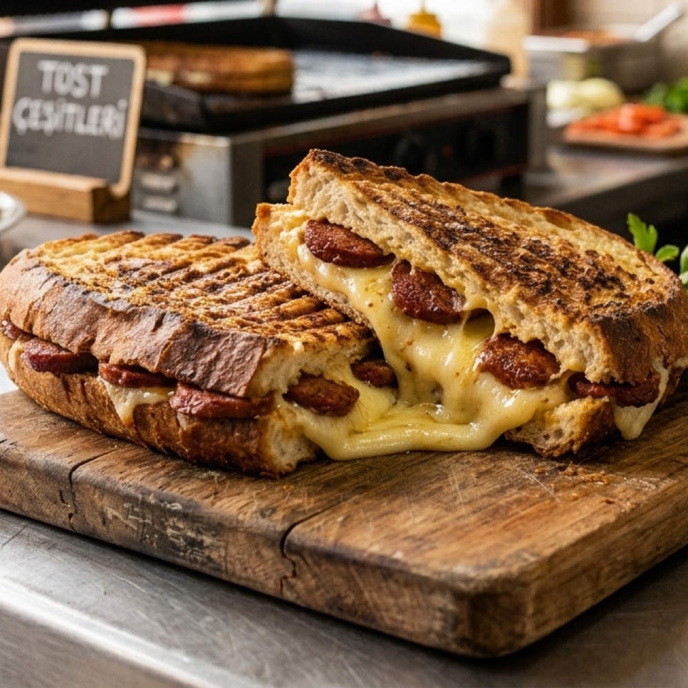 Tam Sucuk Kaşarlı Tost