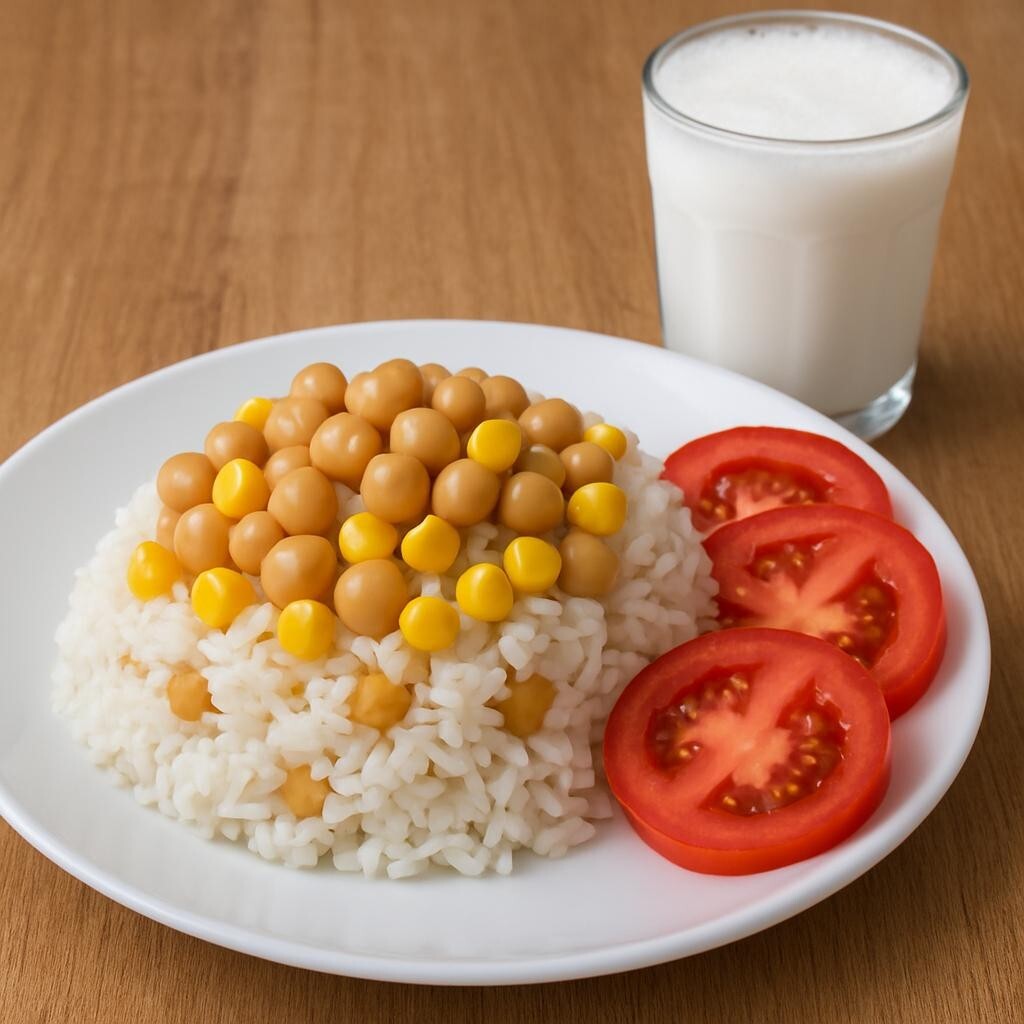 Nohut-Mısır-Domatesli Pilav