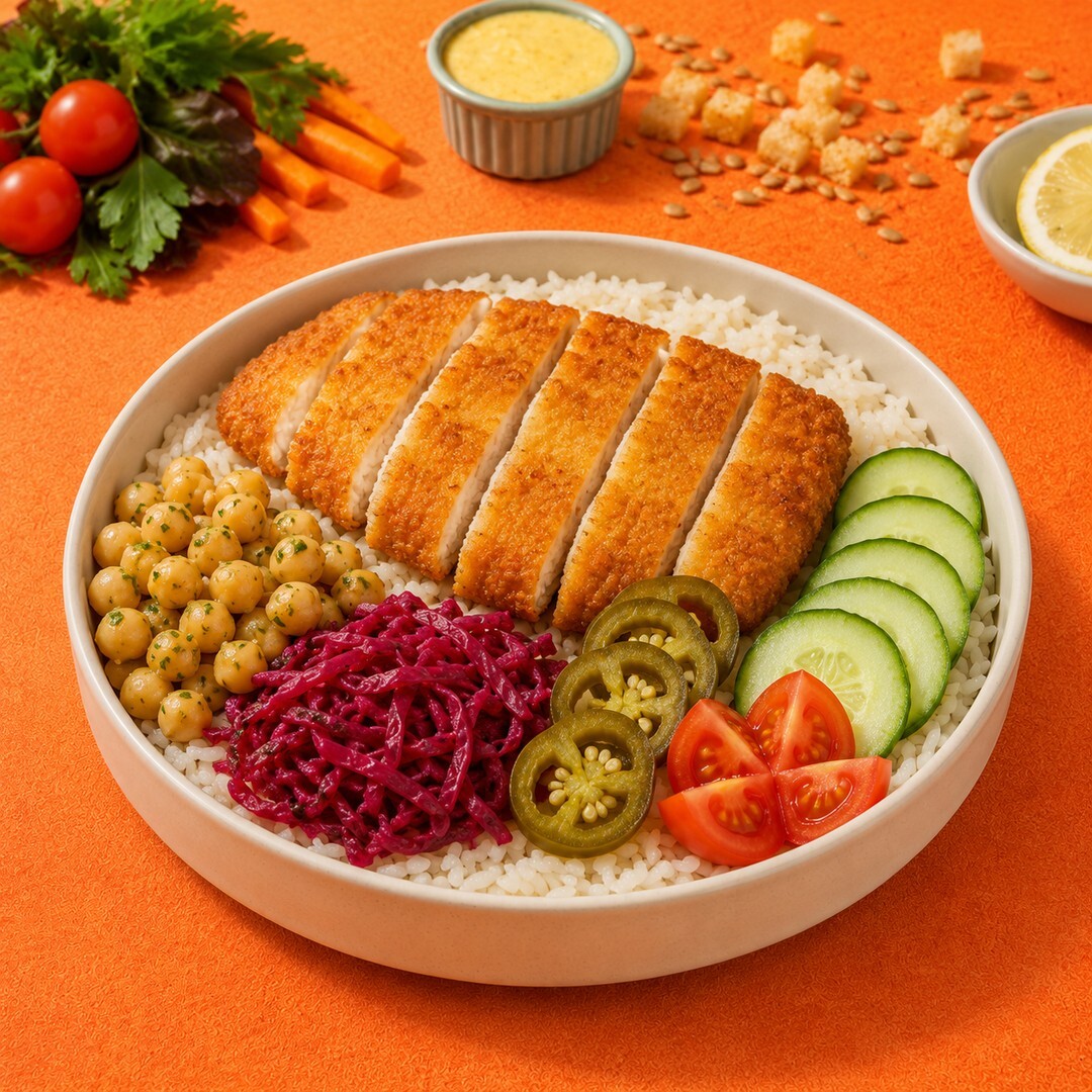 Schnitzel Kış Pilav Bowl